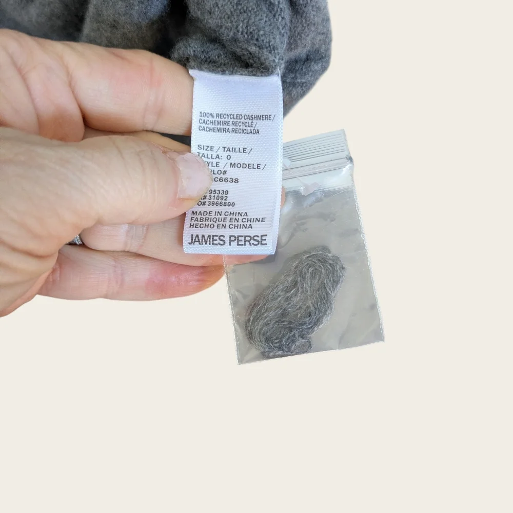 James Perse 100 Percent Cashmere Funnel Neck Midi Dress Gray Size 0 Minimalist - Picture 7 of 7